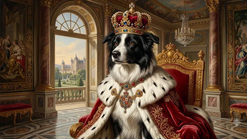 Border collie royal Renaissance portrait