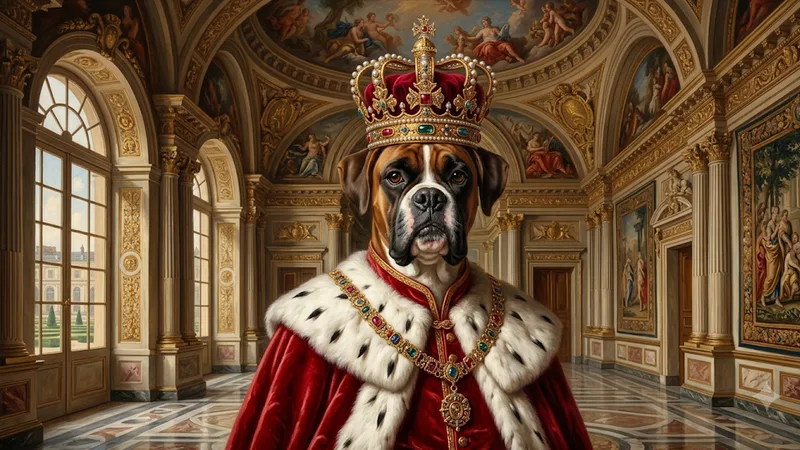 Boxer dog royal Renaissance portrait