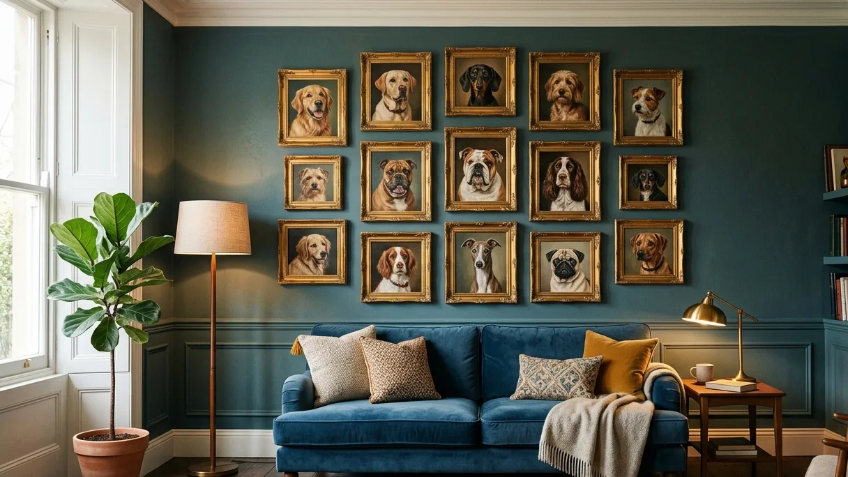 Dog Portrait Gallery Wall: Home Decor Ideas
