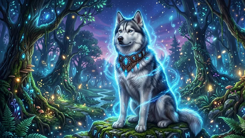 Fantasy warrior dog portrait example