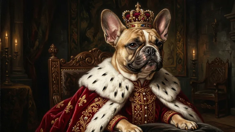French bulldog royal Renaissance portrait