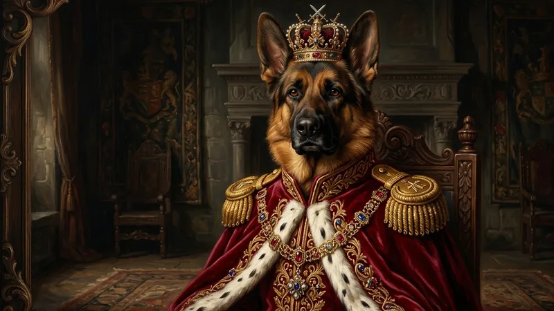 German shepherd royal military portrait