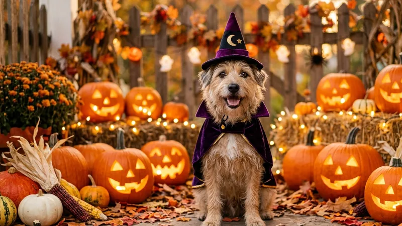 Halloween dog portrait costume idea