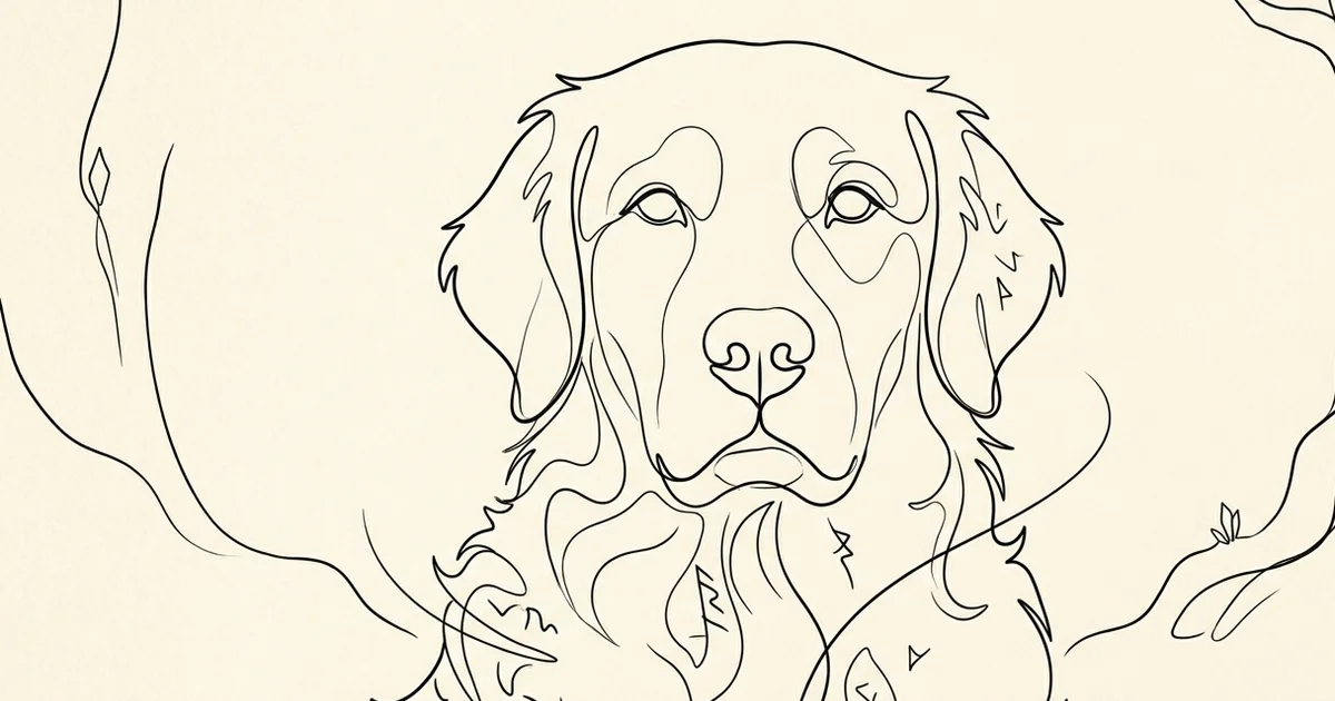 Minimalist Line-Art Dog Portraits