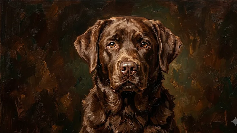 Oil painting dog portrait example