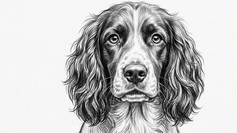 Pencil sketch dog portrait example