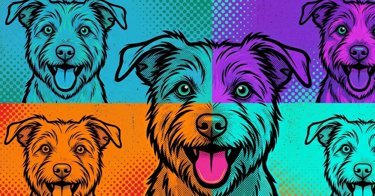 Pop Art Dog Portraits: Warhol-Style Pet Art