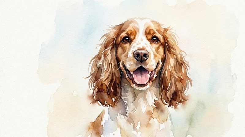 Watercolor dog portrait example